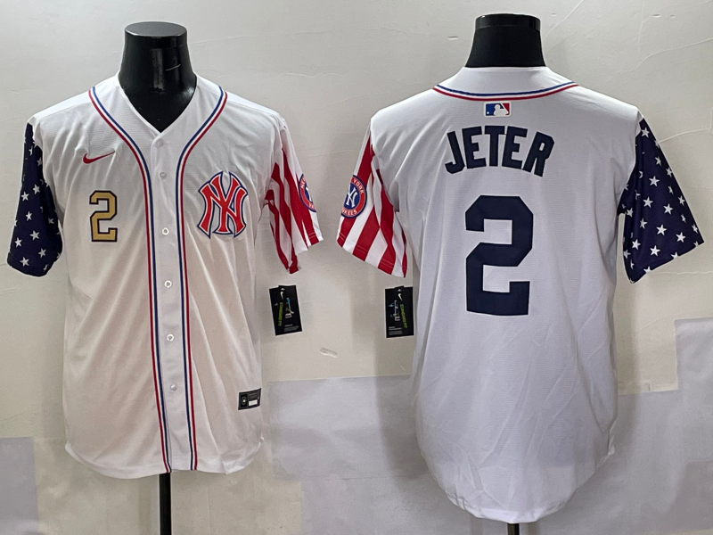 Men 2025  MLB New York Yankees #2 Jeter white jersey style 9->new york yankees->MLB Jersey
